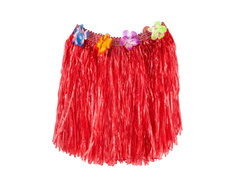Fustă hawaiiană scurtă roșu - 40 cm - 1 buc.