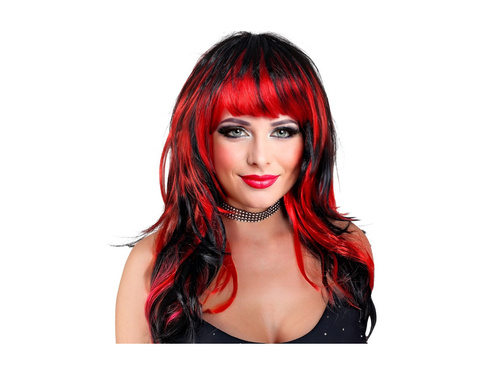 Peruca Vampiress negru și roșu