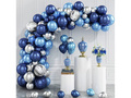 Set baloane argint-albastru pentru ghirlanda de baloane - 79 buc.