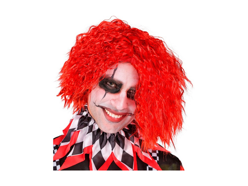 Peruca roșie de clovn sinistru