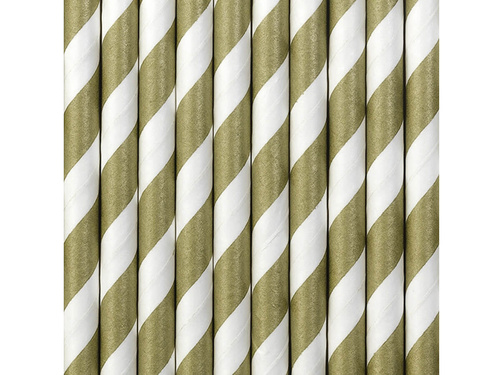 Paie tub alb și auriu - 10 buc.