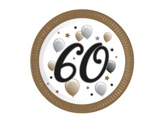 Farfurii aniversare 60 de ani - 23 cm - 8 buc.