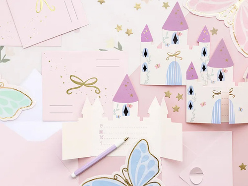 Invitații aniversare cu plicuri Castle - 6 buc.