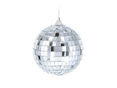 Glob disco cu oglindă argintie - 10 cm - 1 buc.