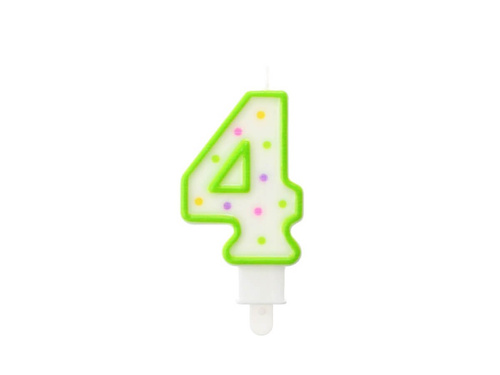 Lumânare număr patru 4 cu puncte - 1 buc.