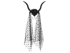 Coarne de diavol negru cu tul - 30x76 cm - 1 buc.