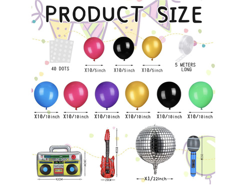 Set baloane ghirlandă disco - 93 buc.