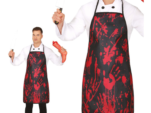 Șorț negru pătat cu sânge - 1 buc.