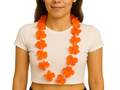 Colier portocaliu hawaian - 100 cm - 1 buc.