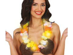 Colier luminos multicolor cu ghirlandă hawaiiană - 1 buc.