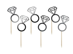 Pickers Inele negre pentru noapte de găină - 6,5 cm - 6 buc.