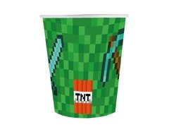 Pahare de ziua de naștere Pixels - 250 ml - 6 buc.