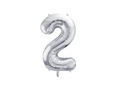 Balon din folie numărul 2 argintiu - 72 cm - 1 buc.