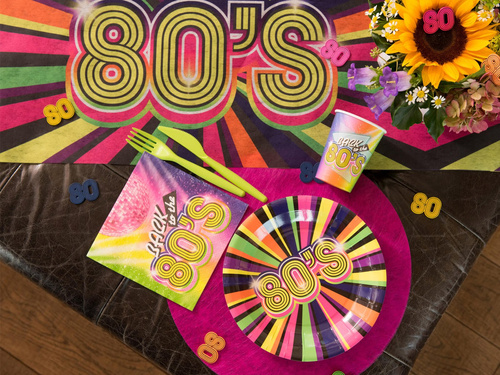 Decorațiuni de masă 80's 80's față de masă - 30 cm x 3 m - 1 buc.