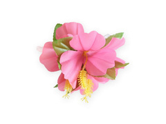 Broșă hawaiiană floare mare roz - 1 buc.