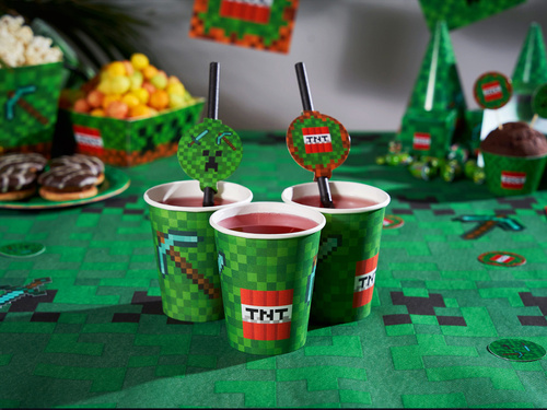 Pahare de ziua de naștere Pixels - 250 ml - 6 buc.