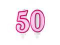 Lumânări cu număr roz - 50 - cincizeci - 2 buc.