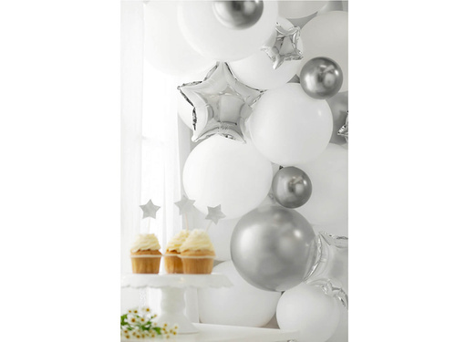 Baloane latex lucioase argintiu închis - 12 cm - 50 buc.