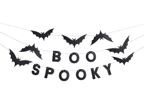 Ghirlandă de hârtie BOO SPOOKY - 1,5 m - 1 buc.