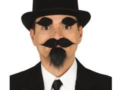 Barbă neagră cu sprâncene - 1 buc.