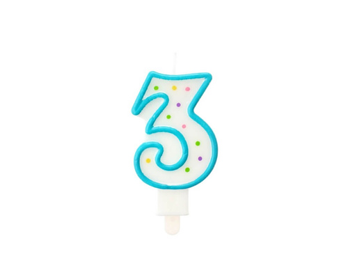 Lumânare cu 3 cifre cu puncte - 1 buc.