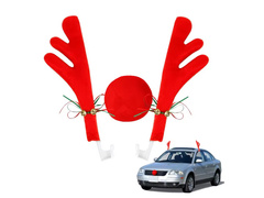 Decorațiuni auto Coarne și nas de ren roșu - 1 kpl.