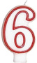 Lumânări numerice cu margine roșie - 60 - șaizeci - 2 buc.