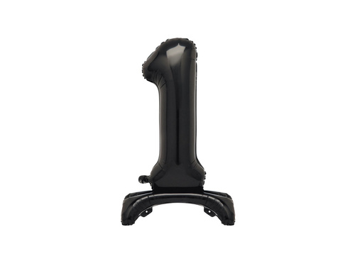 Balon folie în picioare numărul 1 negru - 76 cm - 1buc.