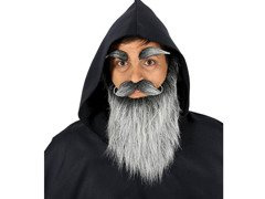 Barbă lungă gri cu sprâncene - 1 buc.