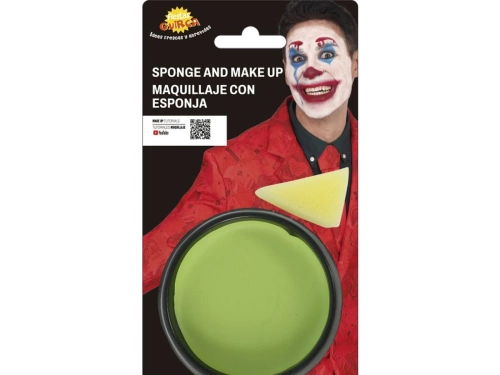 Vopsea de machiaj verde cu burete - 9 g - 1 buc.