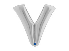Balon din folie litera V argintiu - 40" - 1 buc.