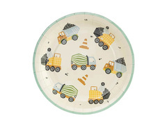 Farfurii aniversare Construcție - 18 cm - 6 buc.