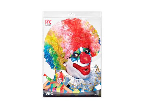 Peruca afro multicoloră cu păr creț