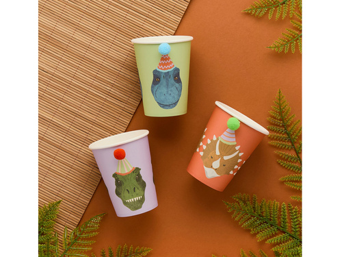 Cupe aniversare dinozauri - 250 ml - 8 buc.