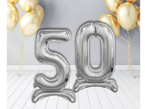 Set de baloane din folie 50 argint - 74 cm