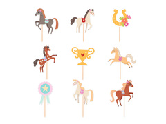 Culegător de tort Cai - 11 cm - 9 buc.