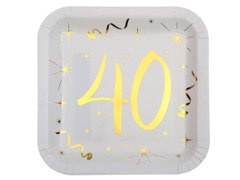 Farfurii pentru a 40-a aniversare - 23 cm - 10 buc.