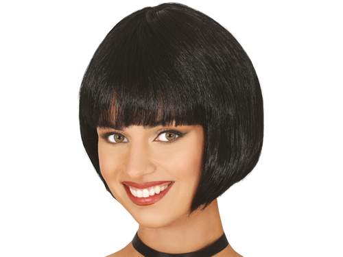 Peruca retro neagră - 1 buc.