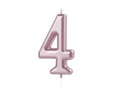 Lumânare cu număr din aur roz - 4 - patru