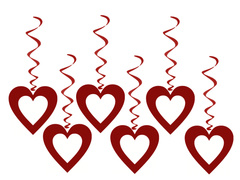 Inimi de perle pentru Valentine's Day - 75 cm - 6 buc.