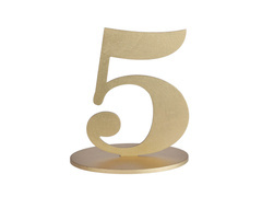 Decorațiune de masă numărul cinci auriu - 1 buc.