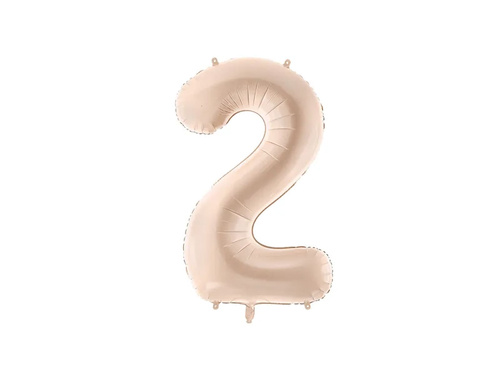 Balon din folie numărul 2 bej închis - 72 cm - 1 buc.