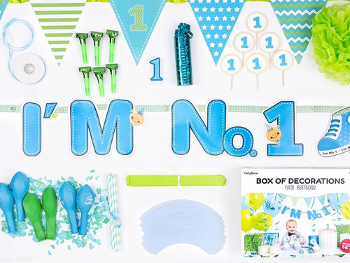 Party Box - Party Box - Set de decorațiuni pentru petrecerea de aniversare I'm no birthday. 1 pentru un băiat
