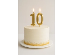 Lumânări numerice aurii - 10 - 2 buc.