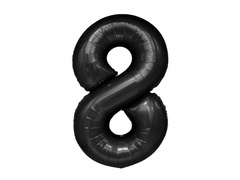 Balon din folie numărul 8 negru - 100 cm - 1 buc.