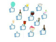 Foto recuzită Îmi place! Like de pe facebook - 12 buc.