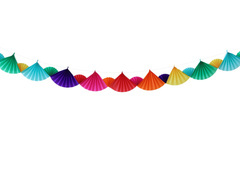 Ghirlandă de hârtie cu rozete colorate - 300 cm - 1 buc.