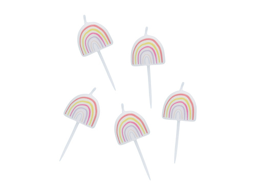 Lumânări de picnic Rainbow - 5 buc.