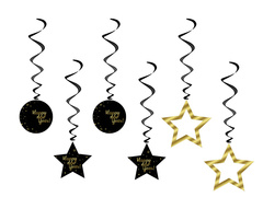 Decor suspendat Porci de Anul Nou Fericit - 6 buc.