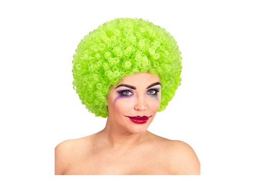 Peruca clovn cret păr afro verde